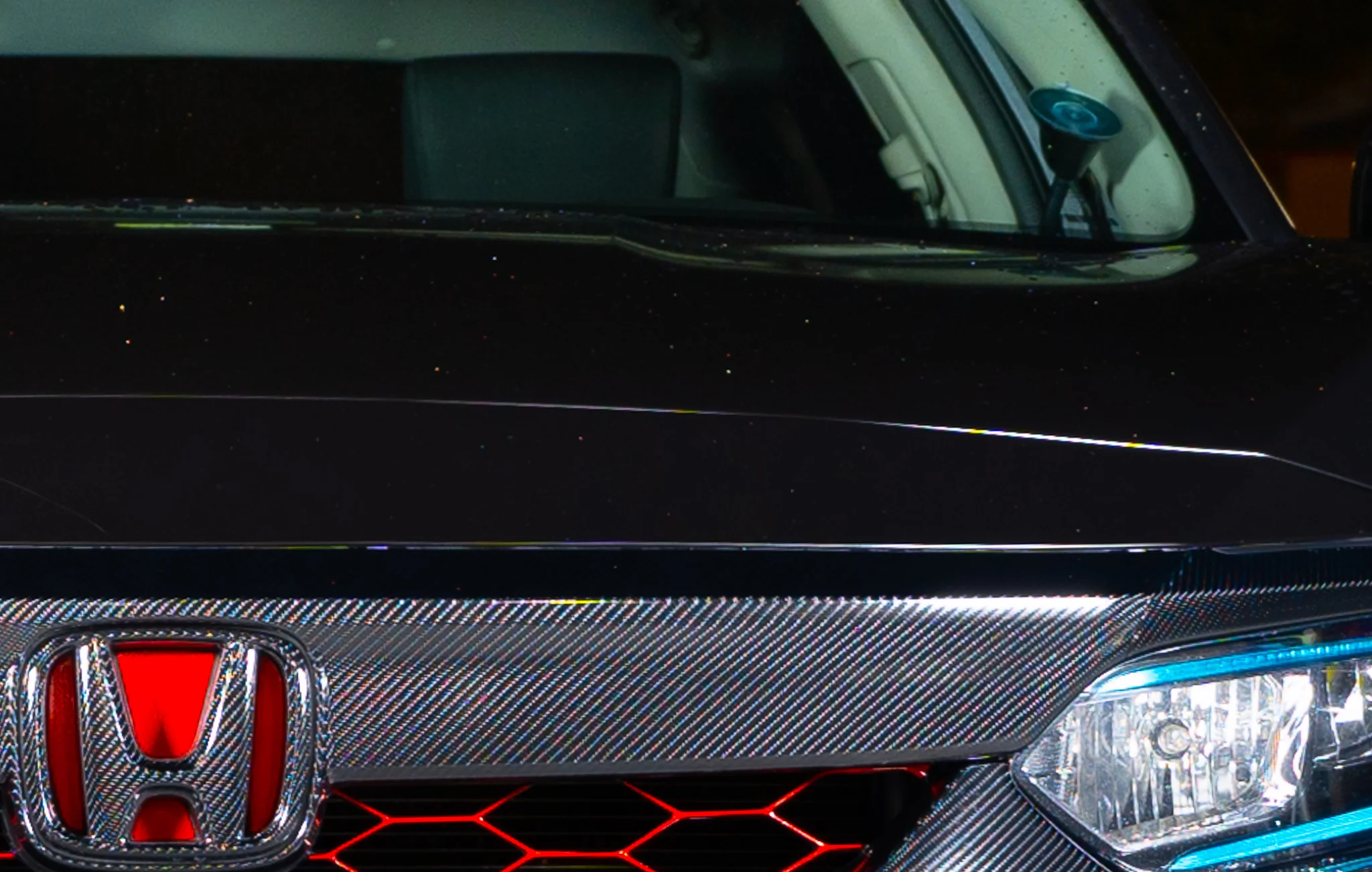 2018-2020 HONDA ACCORD TINYBOT CARBON FIBER GRILL OVERLAY CHROME DELETE