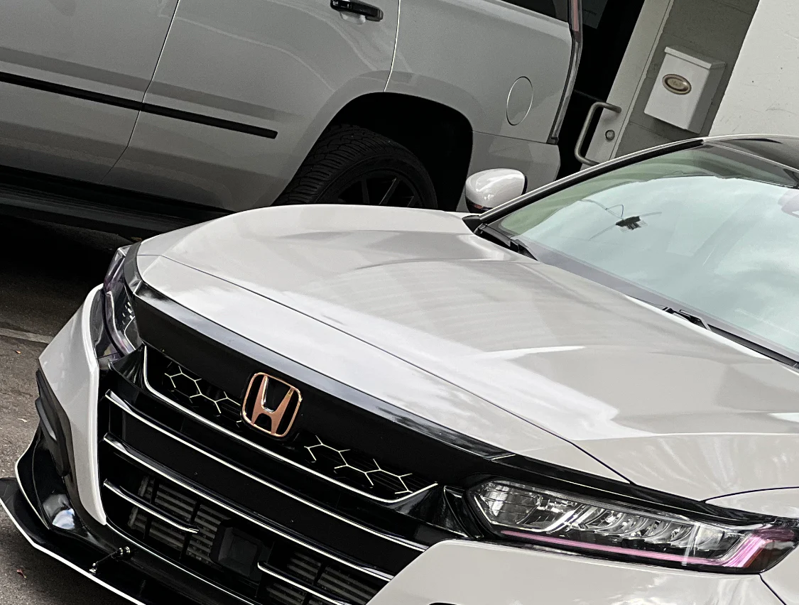2018-2020 HONDA ACCORD GLOSS BLACK GRILL OVERLAY CHROME DELETE - Image 2
