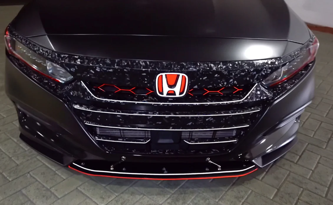 2021-2022 HONDA ACCORD FORGED CARBON FIBER GRILL OVERLAY CHROME DELETE - Image 13