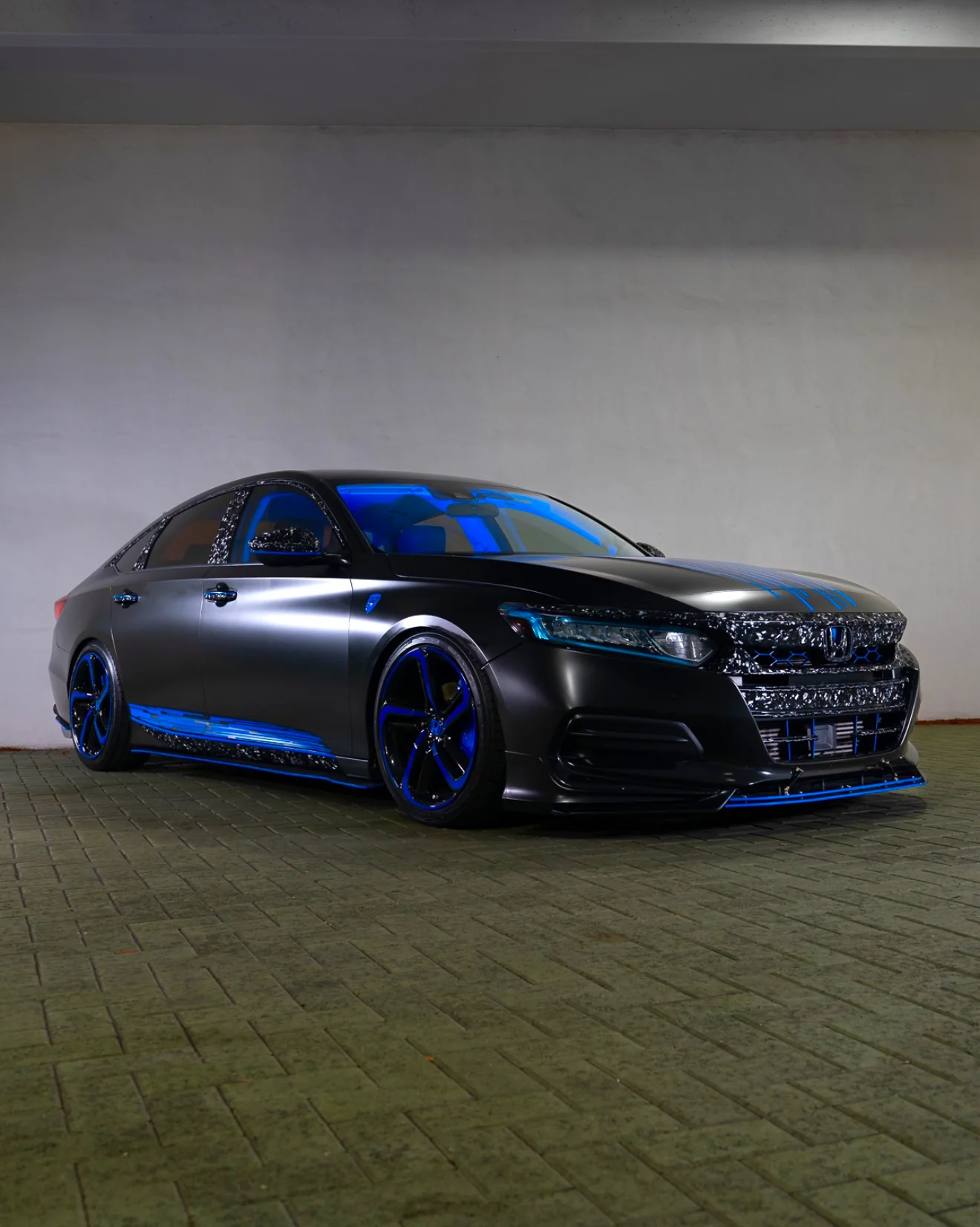 2021-2022 HONDA ACCORD FORGED CARBON FIBER OVERLAY CHROME DELETE GRILL COMPLETE - Image 15