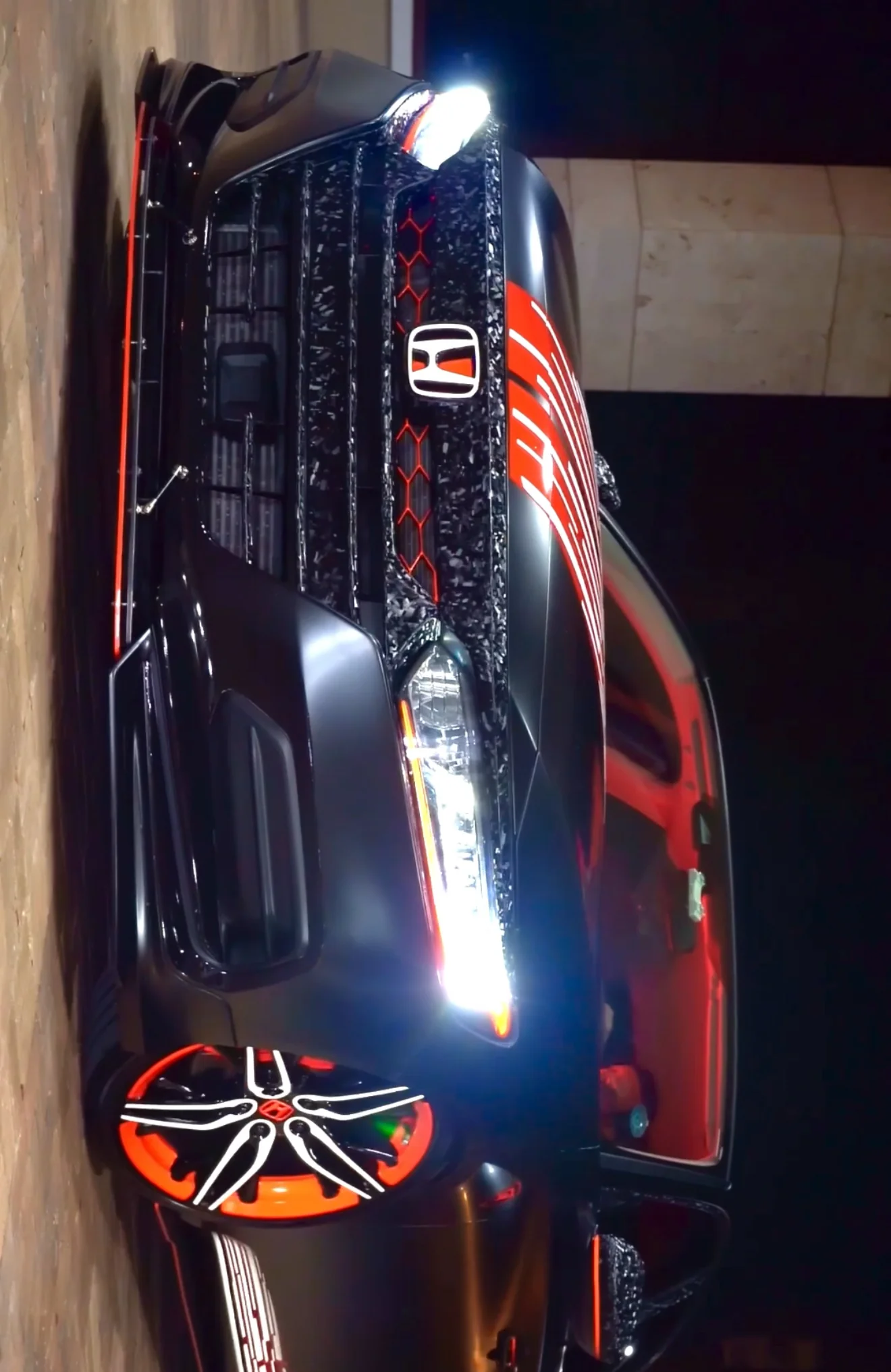 2021-2022 HONDA ACCORD FORGED CARBON FIBER OVERLAY CHROME DELETE GRILL COMPLETE - Image 19