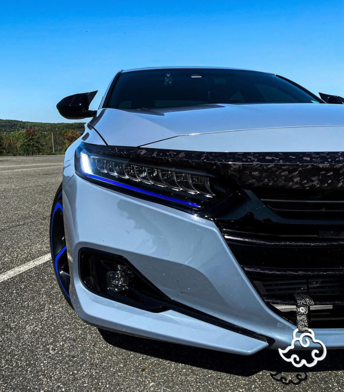 2021-2022 HONDA ACCORD FORGED CARBON FIBER OVERLAY CHROME DELETE GRILL COMPLETE - Image 20