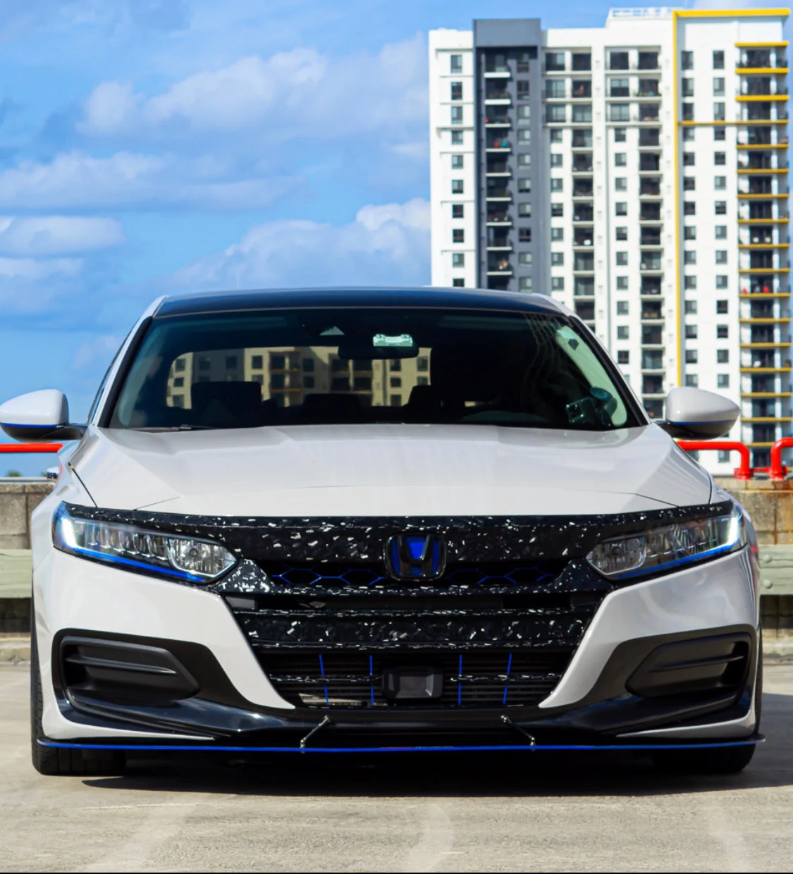 2021-2022 HONDA ACCORD FORGED CARBON FIBER OVERLAY CHROME DELETE GRILL COMPLETE - Image 3