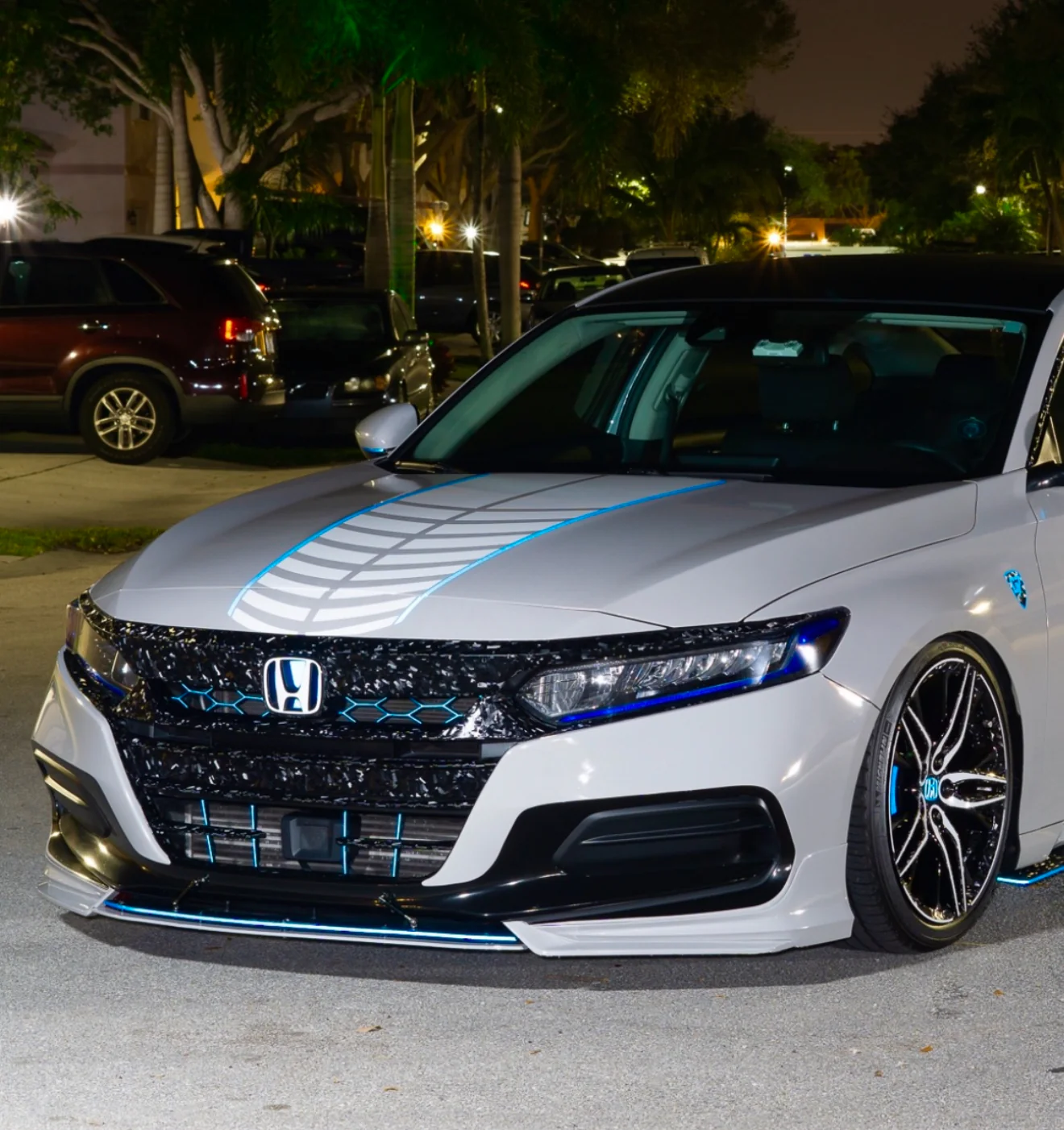2021-2022 HONDA ACCORD FORGED CARBON FIBER OVERLAY CHROME DELETE GRILL COMPLETE - Image 40