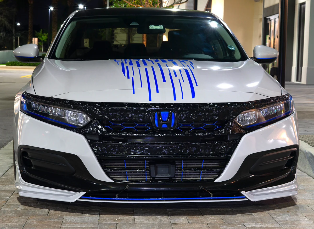2021-2022 HONDA ACCORD FORGED CARBON FIBER OVERLAY CHROME DELETE GRILL COMPLETE - Image 43