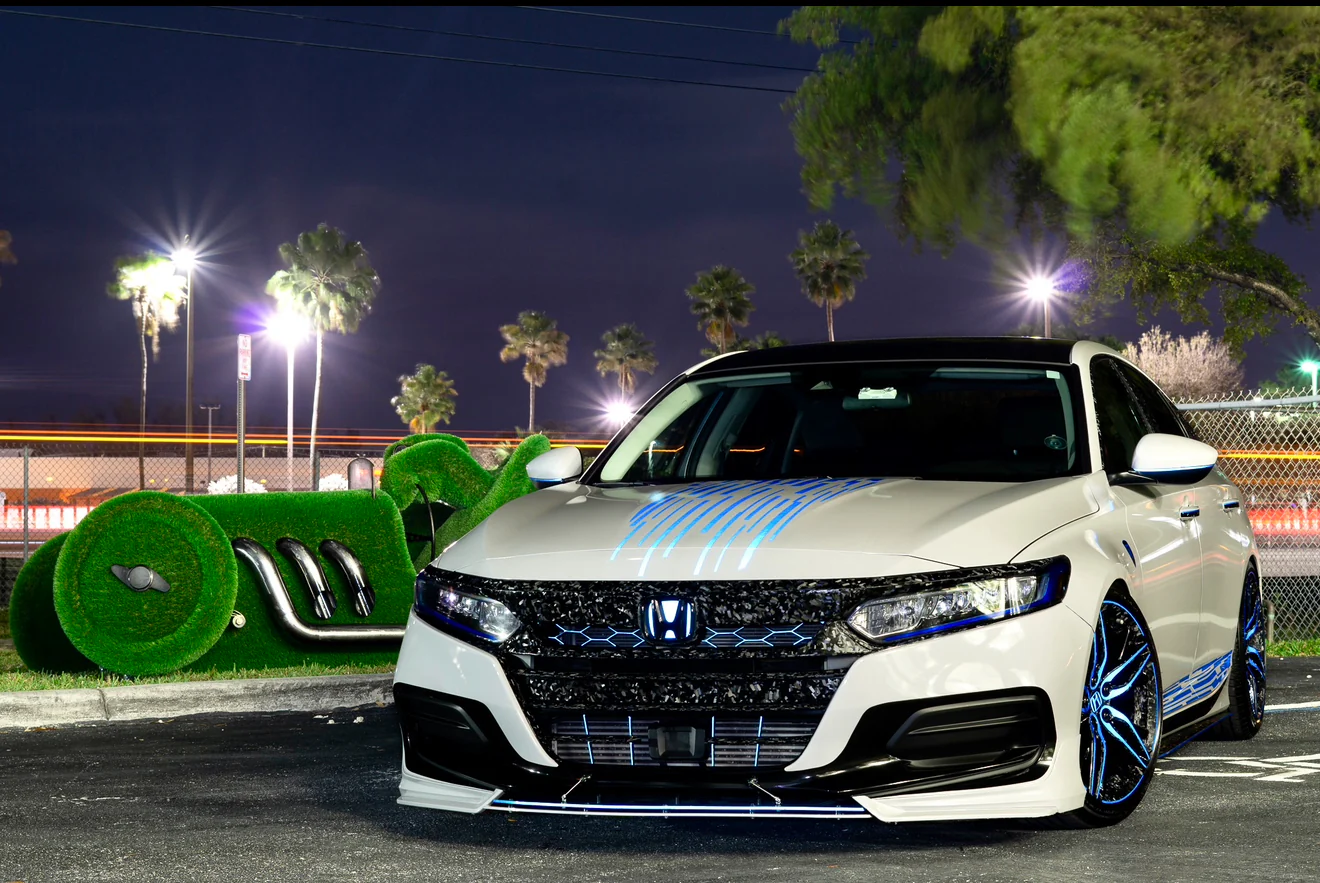 2021-2022 HONDA ACCORD FORGED CARBON FIBER OVERLAY CHROME DELETE GRILL COMPLETE - Image 46