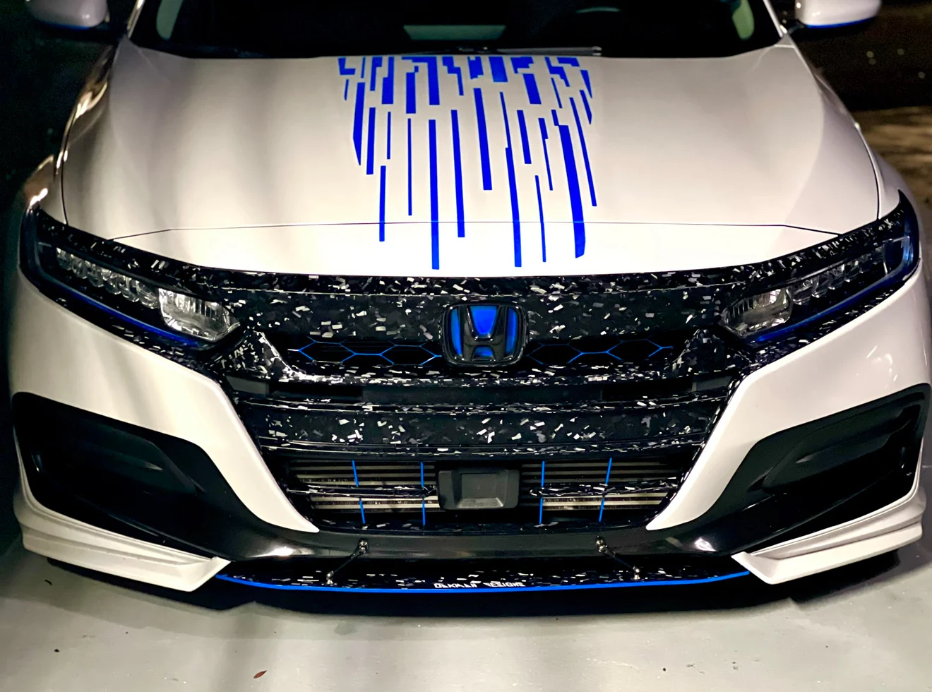 2021-2022 HONDA ACCORD FORGED CARBON FIBER OVERLAY CHROME DELETE GRILL COMPLETE - Image 47