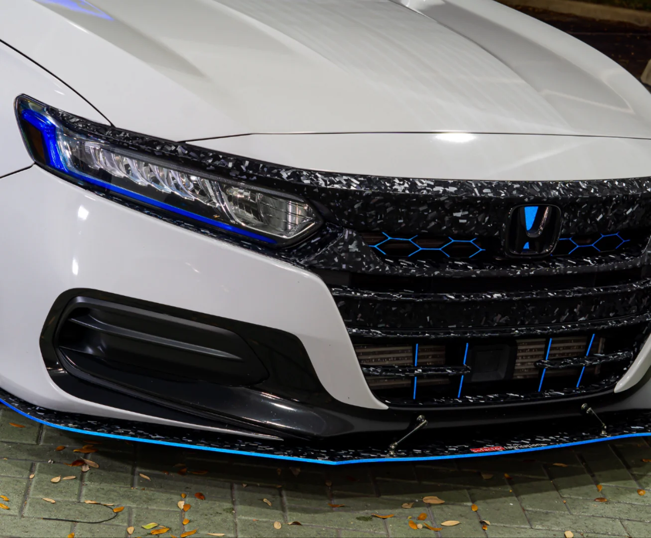 2021-2022 HONDA ACCORD FORGED CARBON FIBER OVERLAY CHROME DELETE GRILL COMPLETE - Image 48