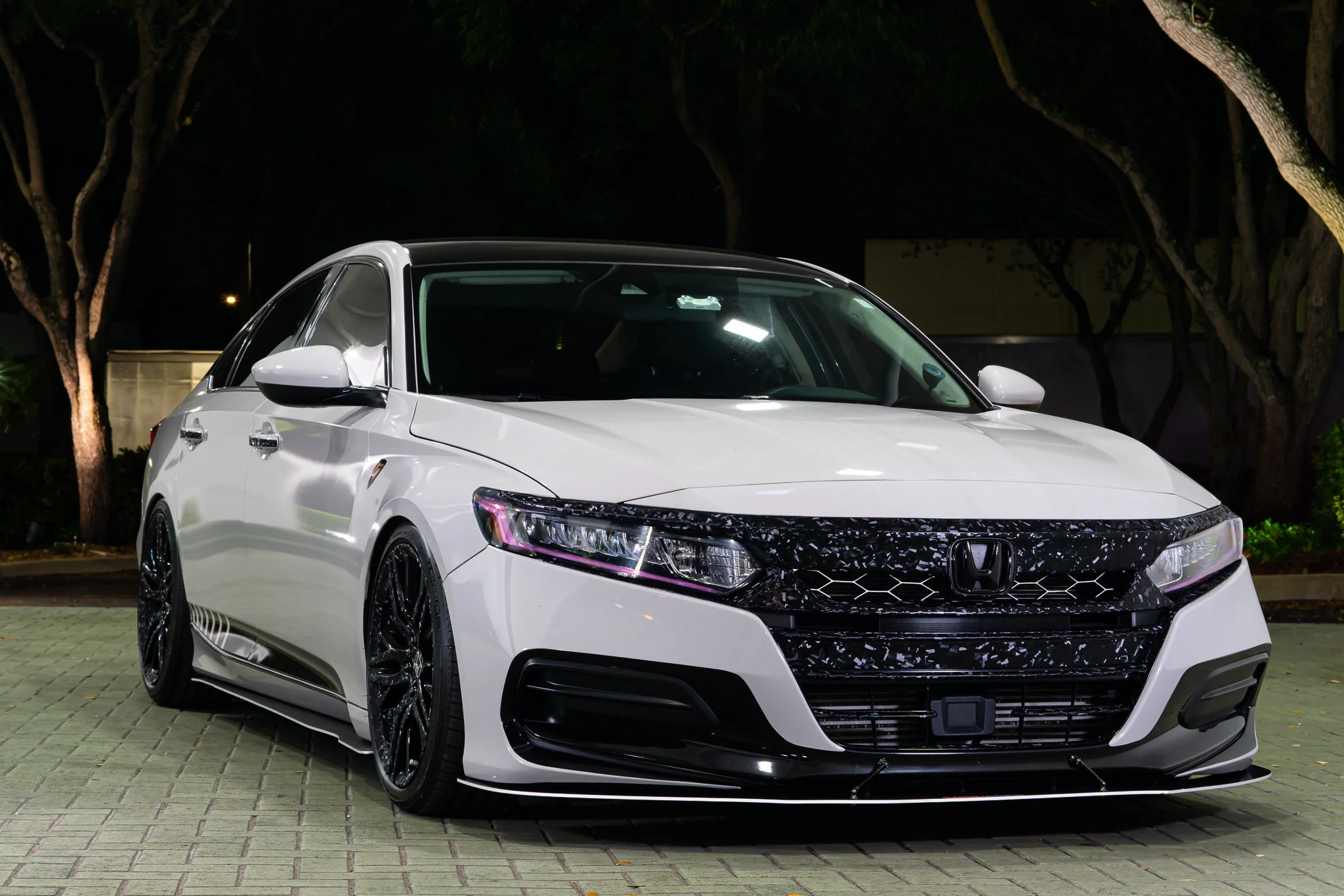 2021-2022 HONDA ACCORD FORGED CARBON FIBER OVERLAY CHROME DELETE GRILL COMPLETE - Image 6