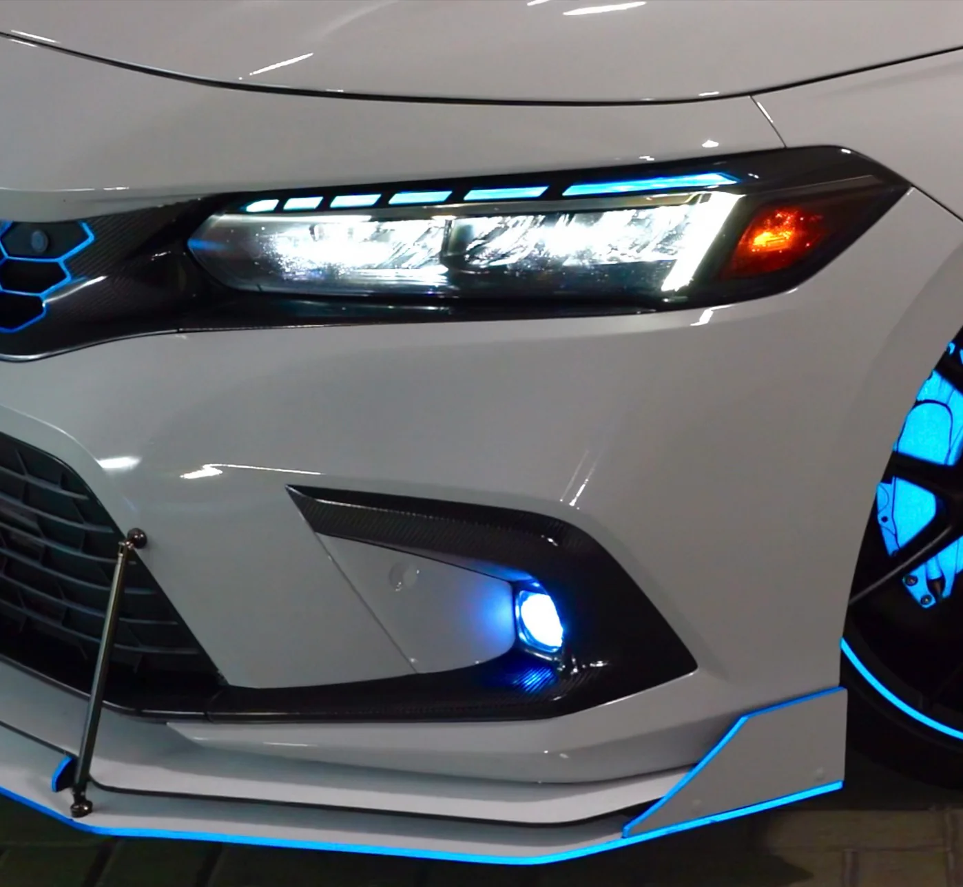2022-2026 HONDA CIVIC MATRIX GLOSS BLACK HEADLIGHT DRL, FOGS & REFLECTOR TINT - Image 35