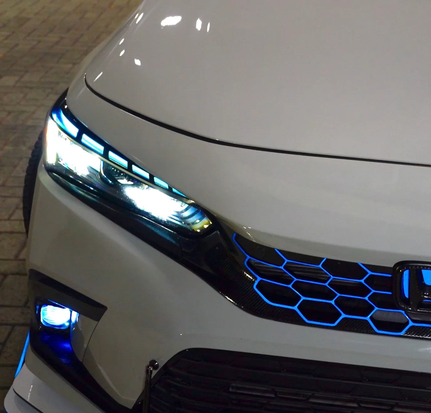 2022-2026 HONDA CIVIC MATRIX GLOSS BLACK HEADLIGHT DRL, FOGS & REFLECTOR TINT - Image 37